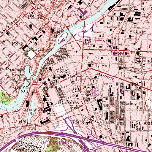 Topographic Map of Adams Building, NJ