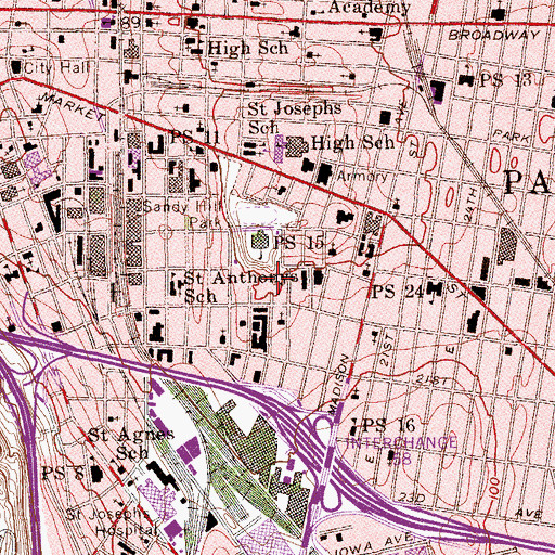 Topographic Map of Governor Paterson Towers, NJ
