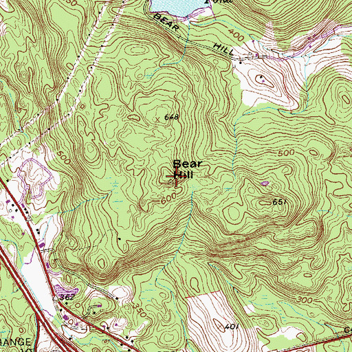 Topographic Map of Bear Hill, CT