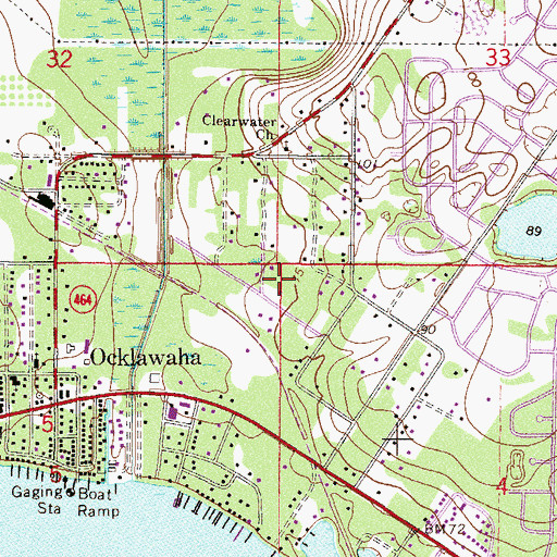 Topographic Map of Grace Baptist Church, FL
