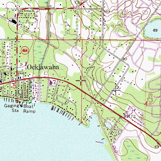 Topographic Map of Marion County Sheriff's Office - Ocklawaha District, FL
