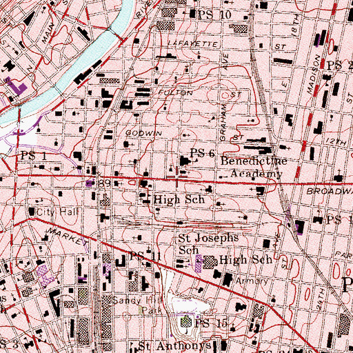 Topographic Map of Broadway Professional Building, NJ