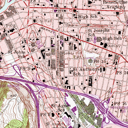 Topographic Map of Mount Carmel Guild Social Services Center, NJ