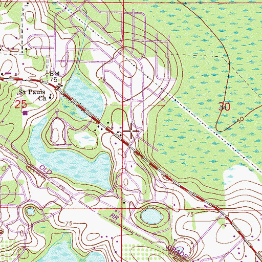 Topographic Map of Little Dove Baptist Church, FL