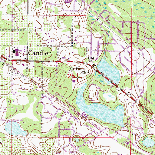 Topographic Map of Calvary Baptist Church, FL