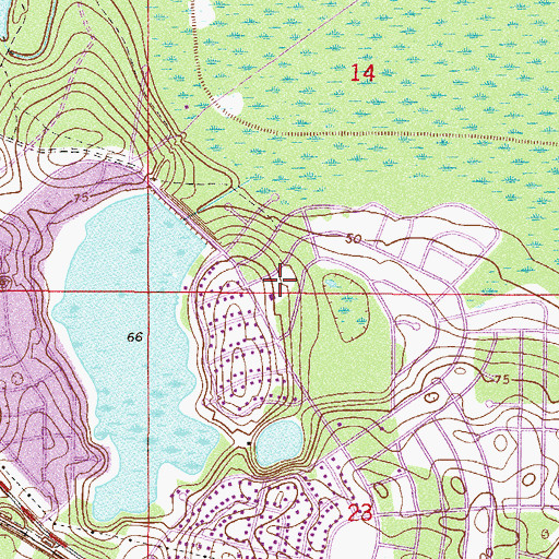 Topographic Map of Silver Springs Shores Christian Church, FL