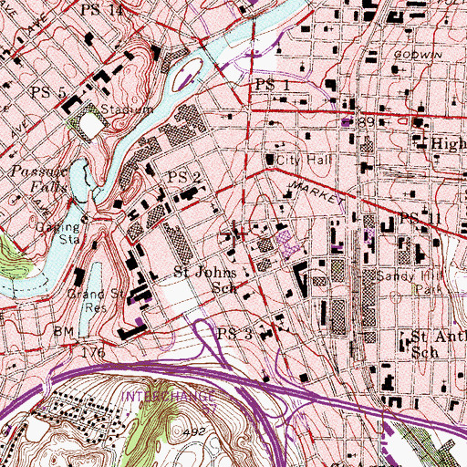 Topographic Map of Saint Michael's Parochial School (historical), NJ