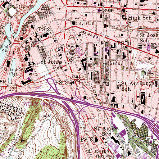 Topographic Map of Saint Boniface School, NJ