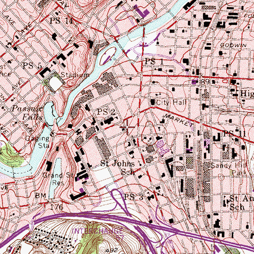 Topographic Map of Saint Michele Roman Catholic Church, NJ
