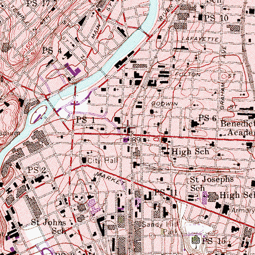 Topographic Map of Our Lady of Victories Roman Catholic Church, NJ