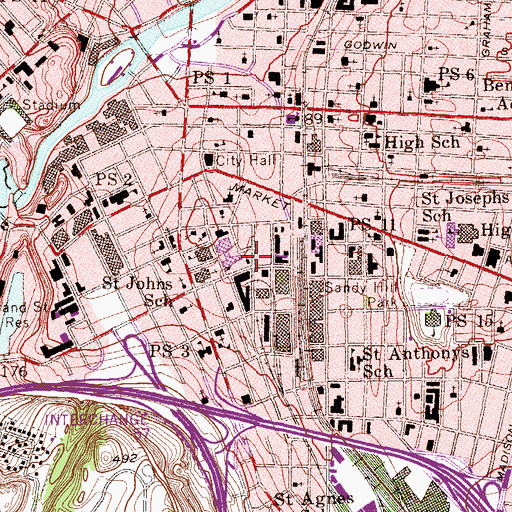 Topographic Map of Third Presbyterian Church, NJ