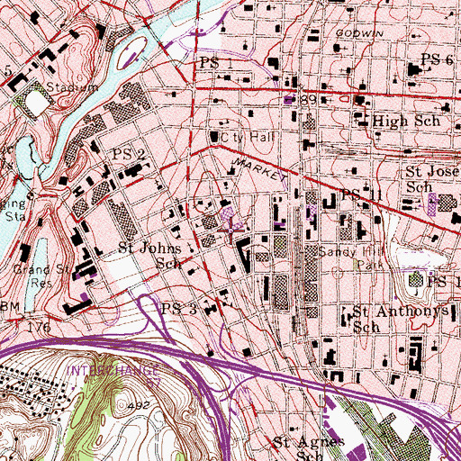 Topographic Map of Saint John's Convent, NJ