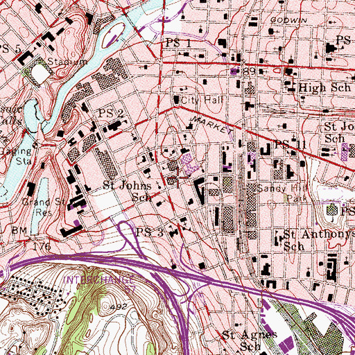 Topographic Map of Cathedral of Saint John the Baptist, NJ