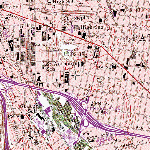 Topographic Map of Saint Stephen's Roman Catholic Church, NJ