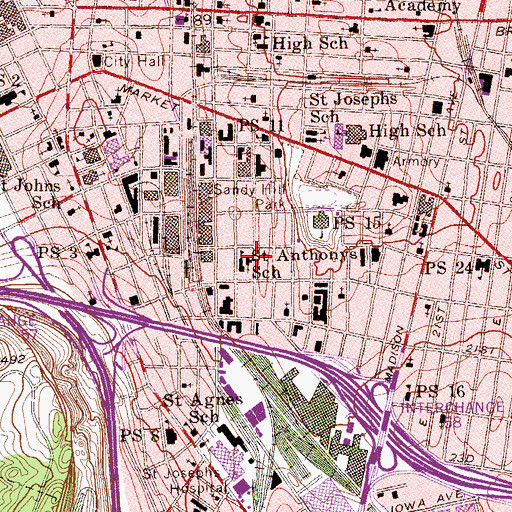 Topographic Map of Saint Anthony's Roman Catholic Church, NJ