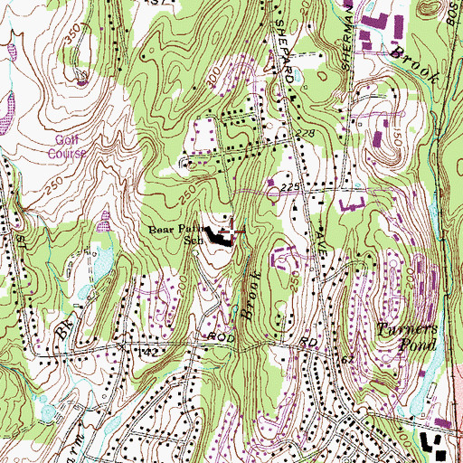 Topographic Map of Bear Path School, CT