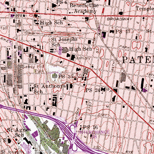 Topographic Map of Mount Clavary Church of God, NJ