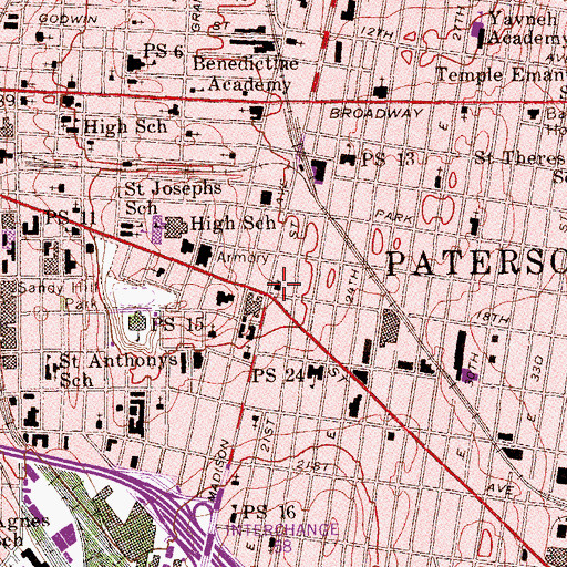 Topographic Map of Embury Methodist Episcopal Church, NJ