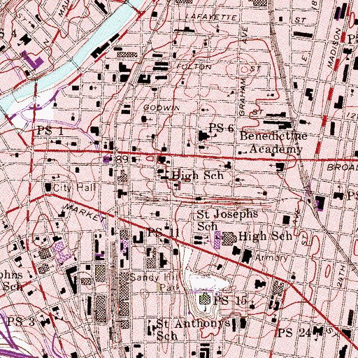 Topographic Map of First African Methodist Episcopal Zion Church, NJ