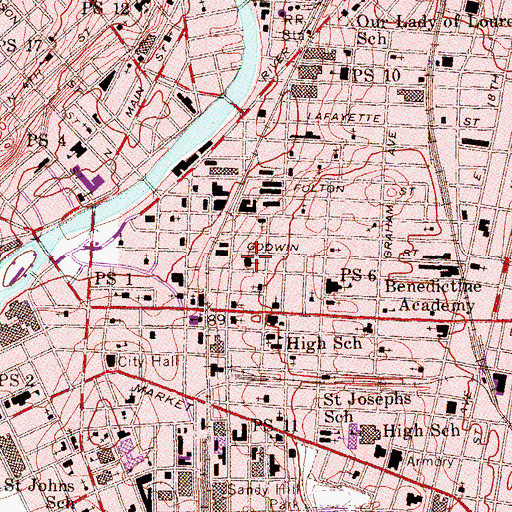 Topographic Map of Central Reformed Church, NJ