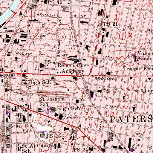 Topographic Map of Saint Paul's Episcopal Church, NJ