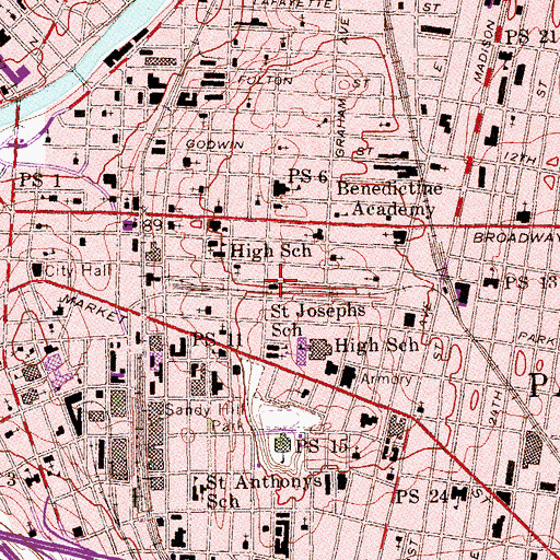 Topographic Map of Church of the Holy Communion, NJ