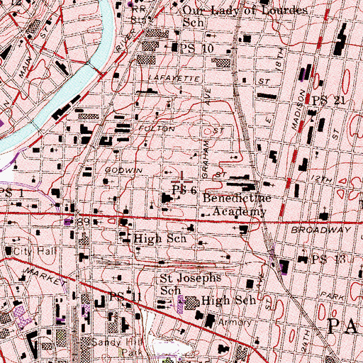 Topographic Map of Shiloh Baptist Church, NJ