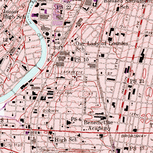 Topographic Map of Saint Casimir Roman Catholic Church, NJ