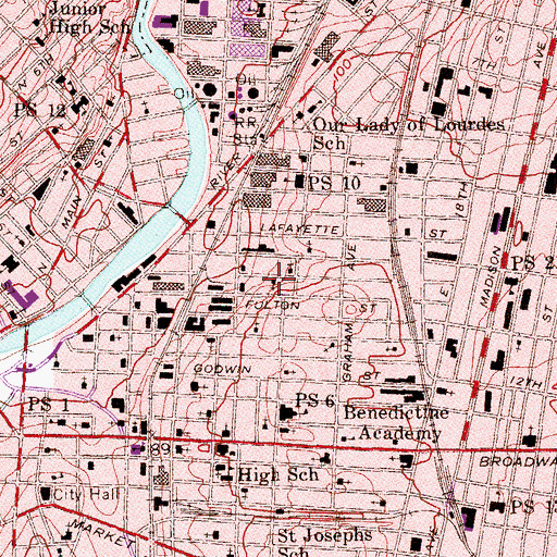 Topographic Map of Seminary Baptist Church, NJ