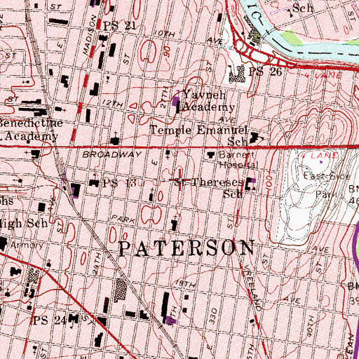 Topographic Map of Community Synagogue, NJ