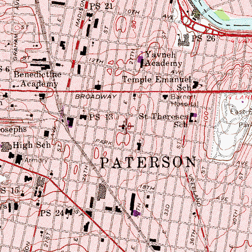 Topographic Map of Wesley Methodist Episcopal Church, NJ