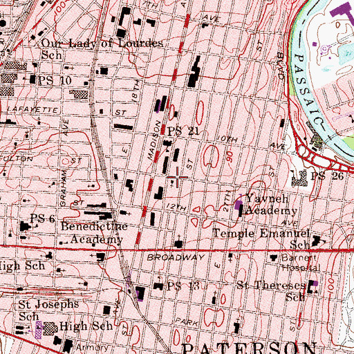 Topographic Map of Canann Baptist Church, NJ