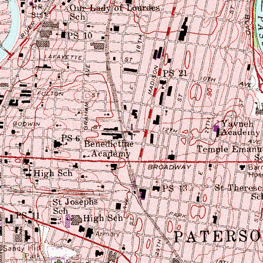 Topographic Map of Calvary Baptist Church, NJ