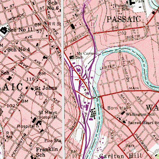 Topographic Map of Armory Park, NJ