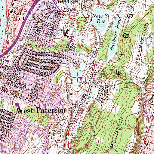 Topographic Map of Frank D Zaccaria Memorial Park, NJ