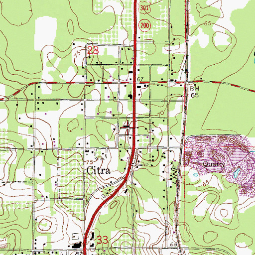 Topographic Map of Marion County Fire Rescue Station 2 Citra, FL
