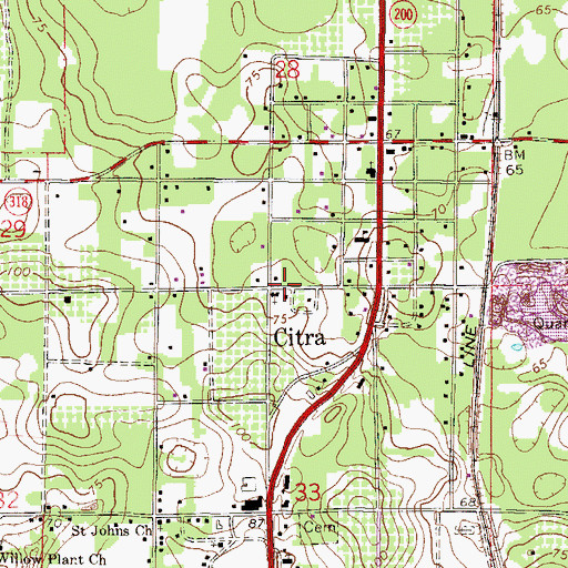 Topographic Map of Citra United Methodist Church, FL