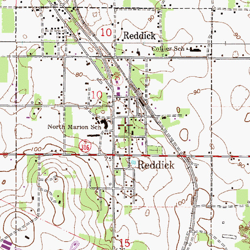 Topographic Map of Friendship Baptist Church, FL