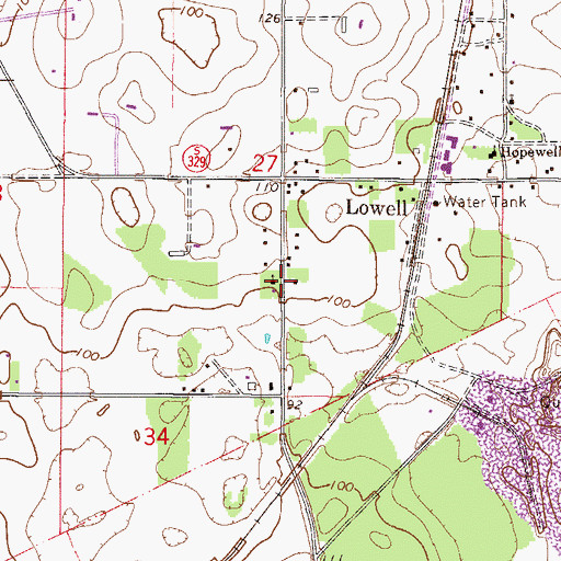 Topographic Map of Marion County Fire Rescue Station 11 North Marion, FL