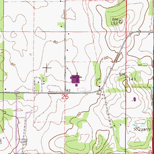 Topographic Map of North Marion Middle School, FL
