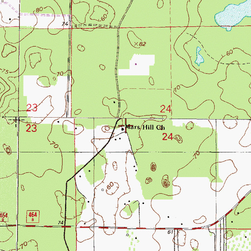 Topographic Map of Mars Hill Missionary Baptist Church, FL