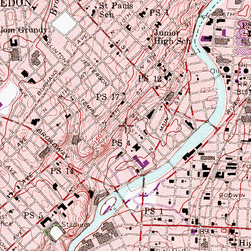 Topographic Map of Paterson Fire Station Number 12, NJ