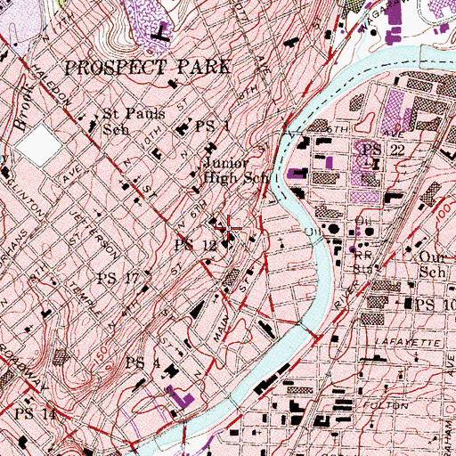 Topographic Map of North Fourth Street Christian School, NJ