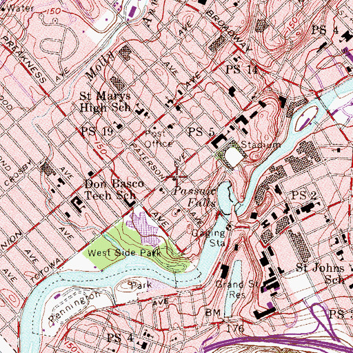 Topographic Map of Memorial Church, NJ