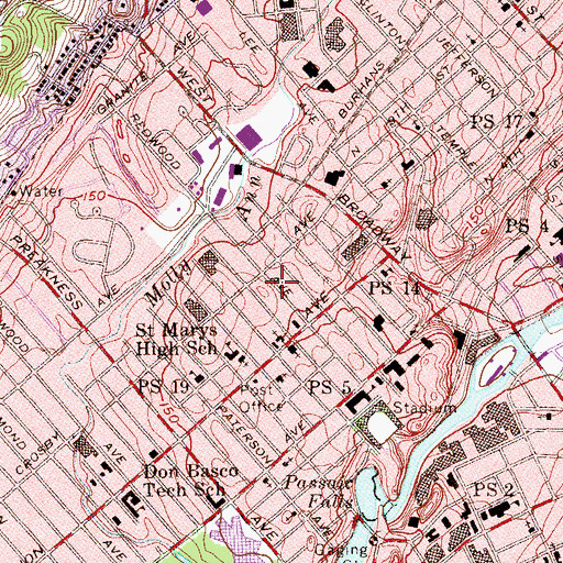 Topographic Map of First Spiritualist Church of Totowa, NJ
