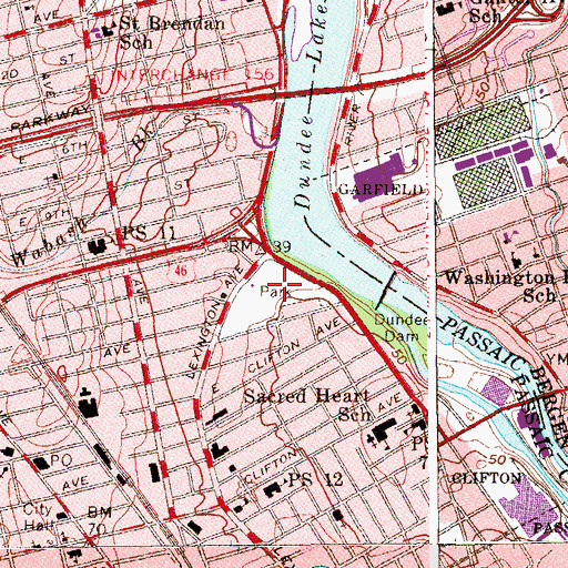 Topographic Map of Nash Park, NJ