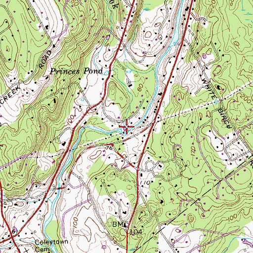 Topographic Map of Beaver Brook, CT