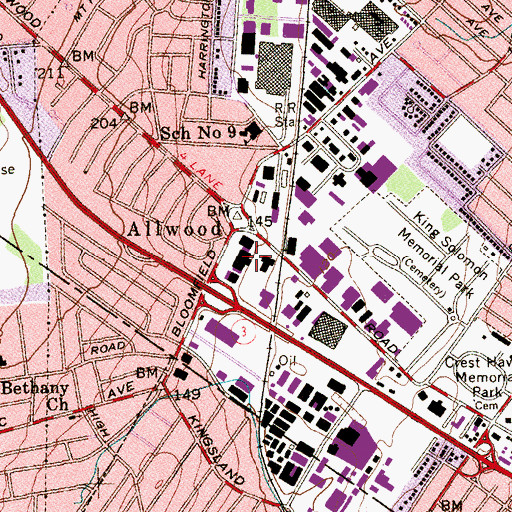 Topographic Map of Styertowne Shopping Center, NJ