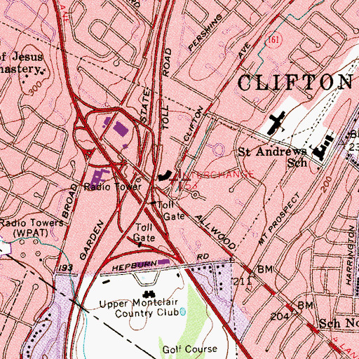 Topographic Map of Richfield Shopping Center, NJ