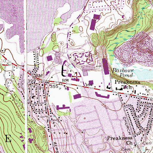 Topographic Map of Berdam Shopping Center, NJ